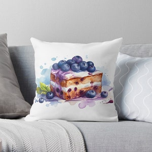 Watercolor Blueberry Cake Clipart | Dessert Png, Square Cake, Half Cake ...