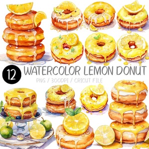 Aquarell Zitronen Cupcake PNG | Zitrus Dessert Clipart Schlagsahne Limettenscheibe Kraut Dekoration Bäckerei Gebäck Süßigkeit Illustration