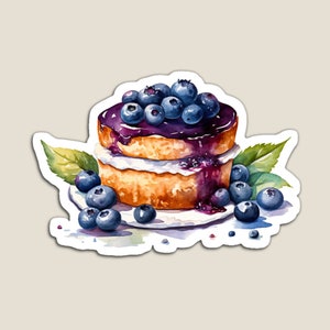 Watercolor Blueberry Cake Clipart | Dessert Png, Square Cake, Half Cake ...