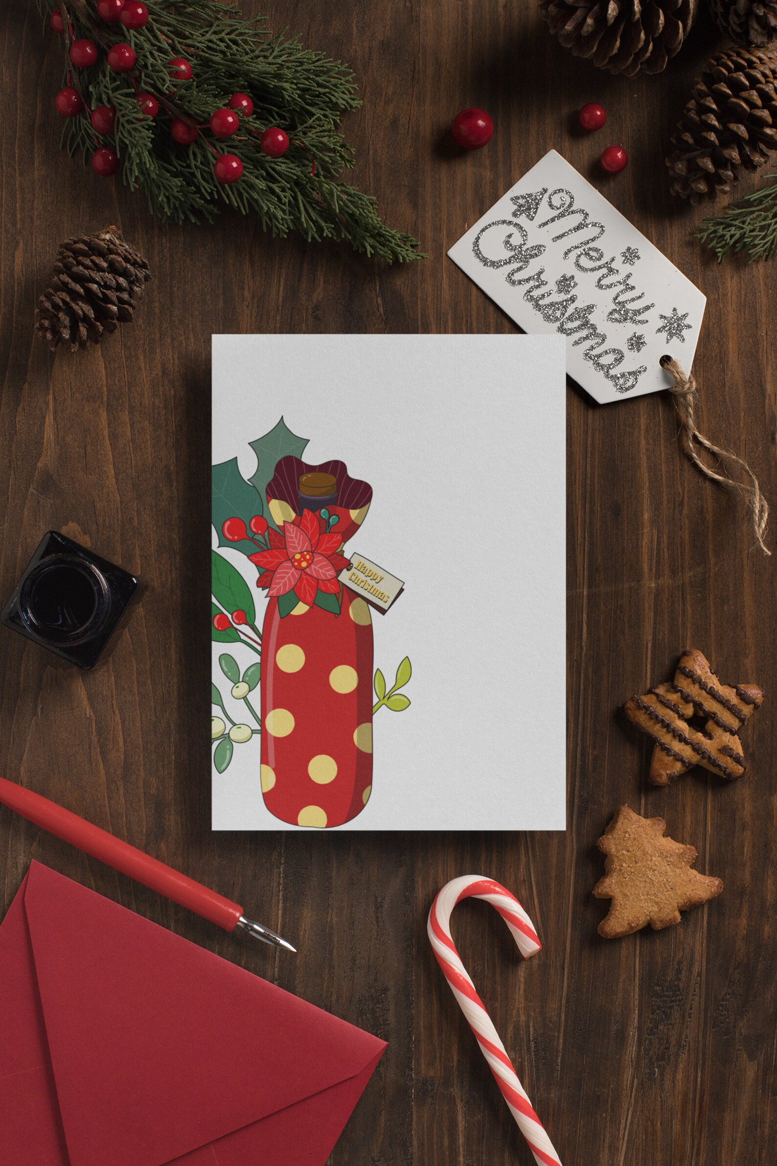 Christmas Wine Packaging Clipart Png Svg Pdf Eps - Etsy