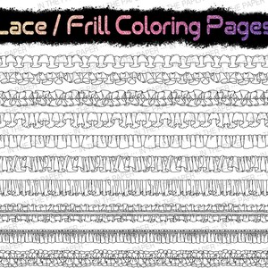 Lace Coloring Pages | Frill Clip Art, String, Vector, Pleat. Coloring Books, For Adult, For kids, Sticker, Printable