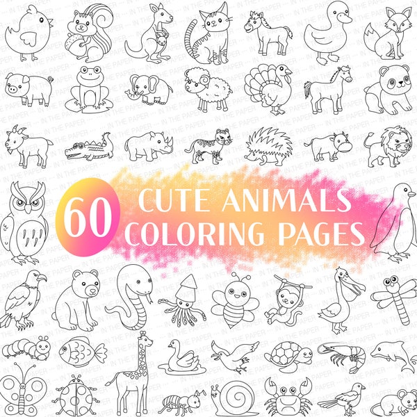 Animal Coloring Pages for kid SVG | ea Animal png, Bird, Insects, Fish, Cute, Chicken, squirrel, cat, duck, fox, puppy, frog, sheep, turkey
