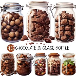 Valentinstag Schokoladengeschenk in Glasflasche PNG | Süßigkeiten Clipart Herz Süßigkeit reizend niedlich Dessert Geschenk Ball Bar Sirup Nusscreme