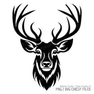 Hertentrofee zwart silhouet SVG | Hoorns rendier png Knappe elegante kleurrijke illustratie Unieke natuurdecoraties Prachtig ontwerp