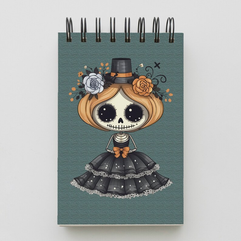 Girly Floral Rose Sugar Skull Skeleton Pattern Print Dress