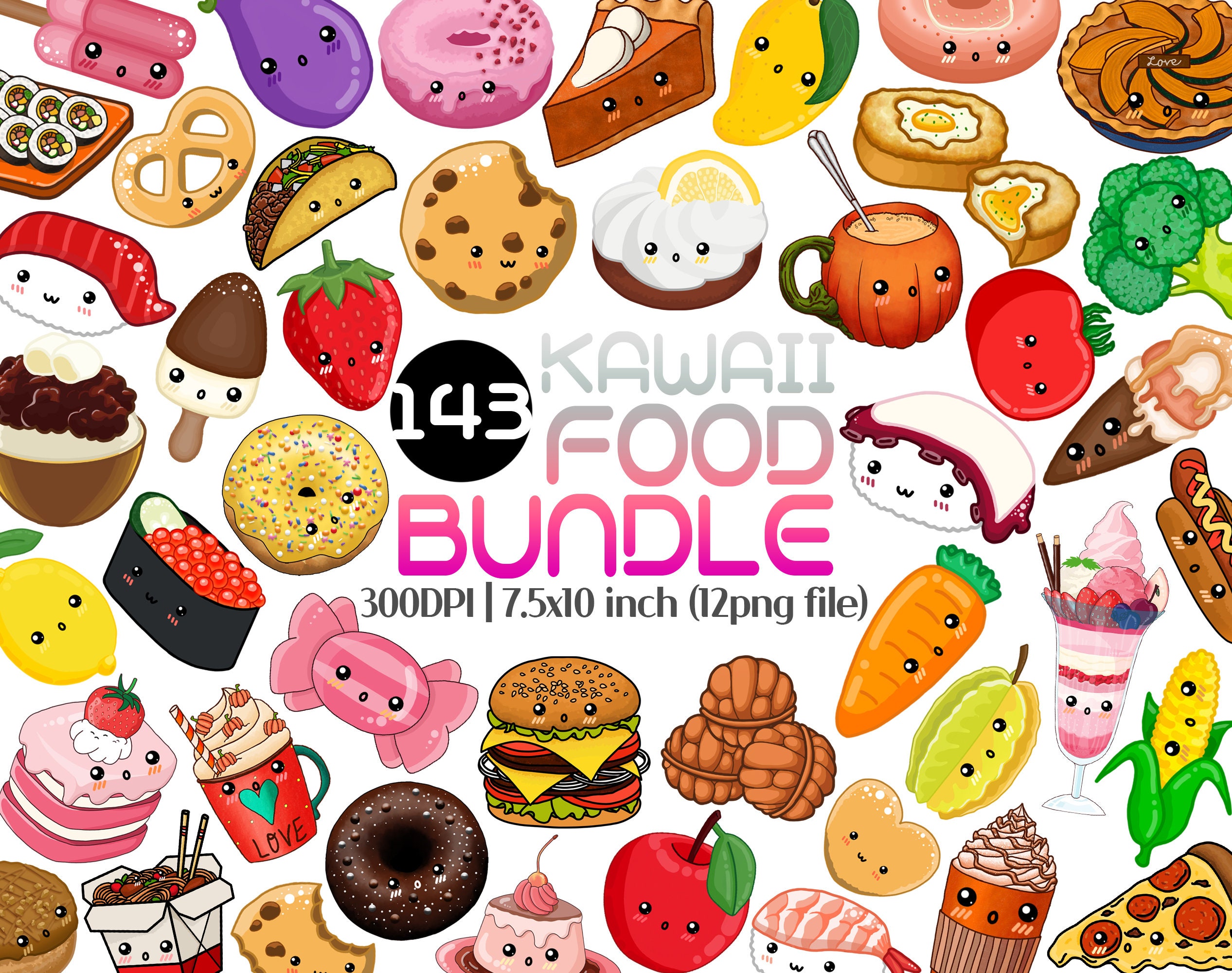 Kawaii Food Clipart - Etsy Kawaii Food Clipart - Etsy