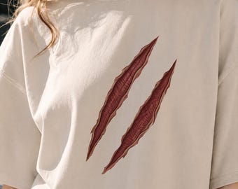 Claw Mark Skin Tear | PNG Halloween spooky horror makeup special FX scratch Tshirt sticker clip art