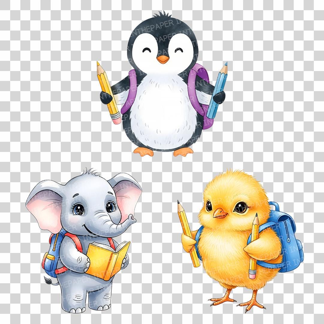 Back to School Cute Animal | Watercolor Dog Fox Monkey Koala Bear ...