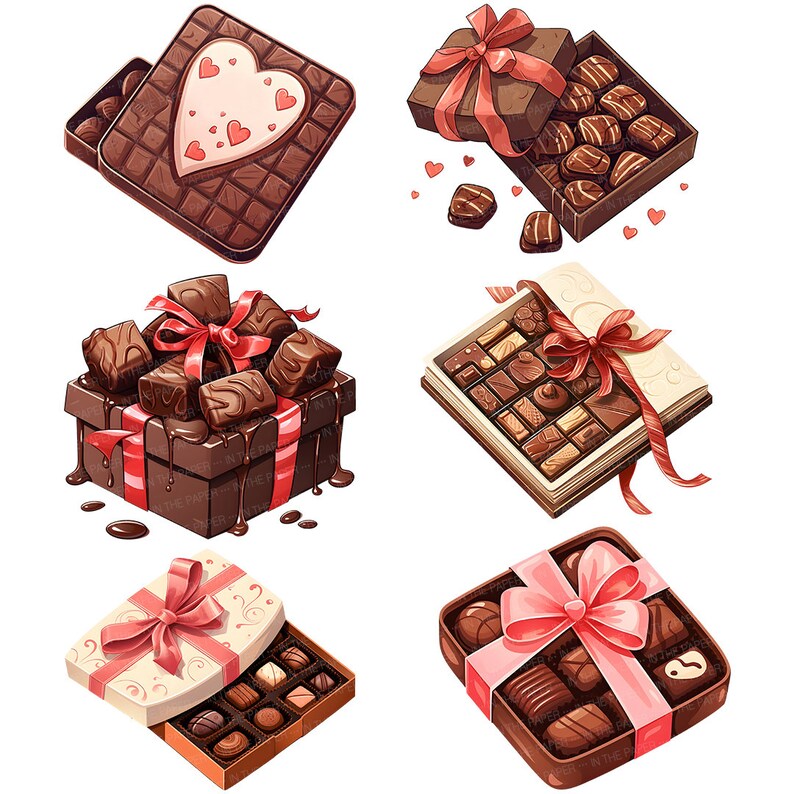 Cute Chocolate Gift Box PNG | Valentine's Day Sweets Clip Art Heart ...