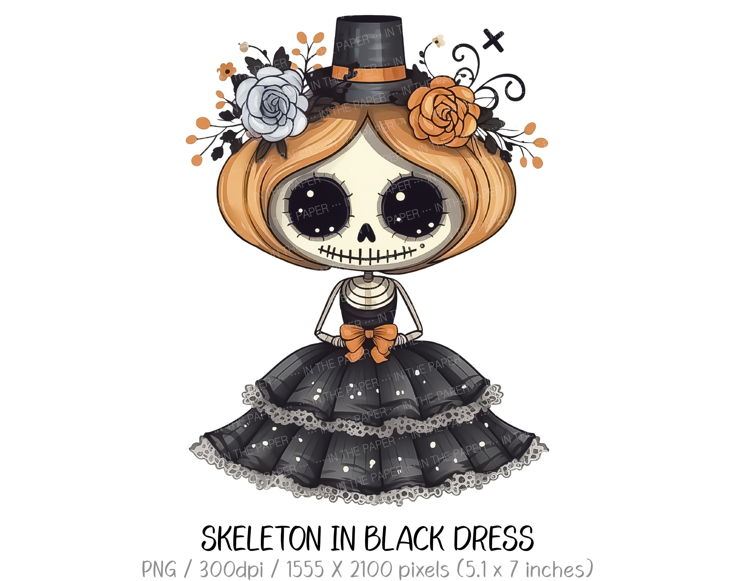 Skeleton Floral Rose Sugar Skull Girly Pattern Print Dress