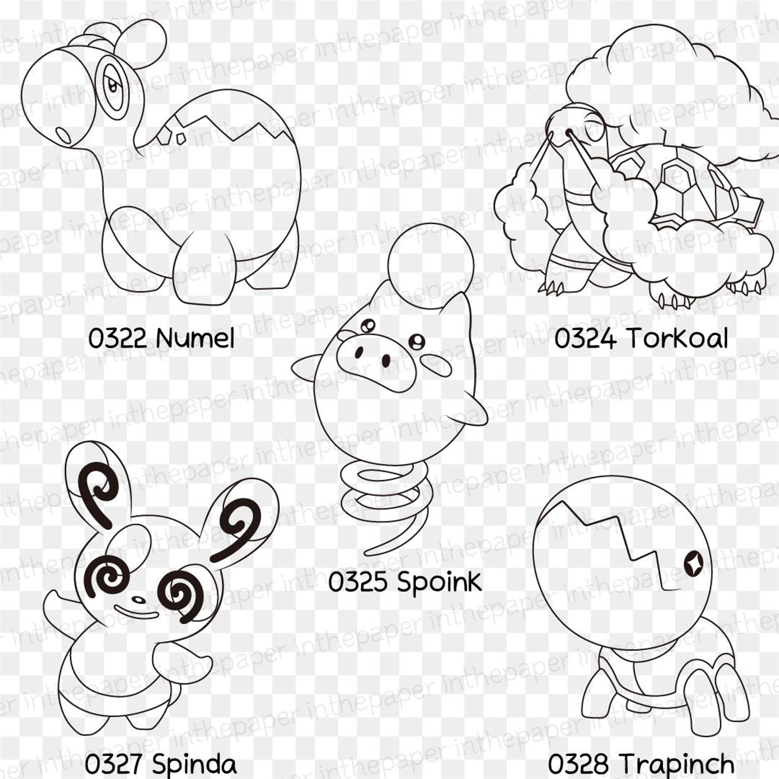 Pokemon Coloring Papers | Kids PNG SVG Blackline Animal Book Plusle ...