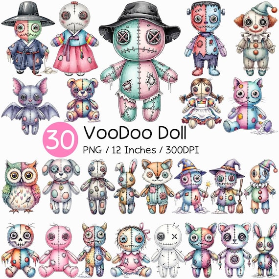 Voodoo Doll | Watercolor Creepy Scary Spooky Mystical Magic