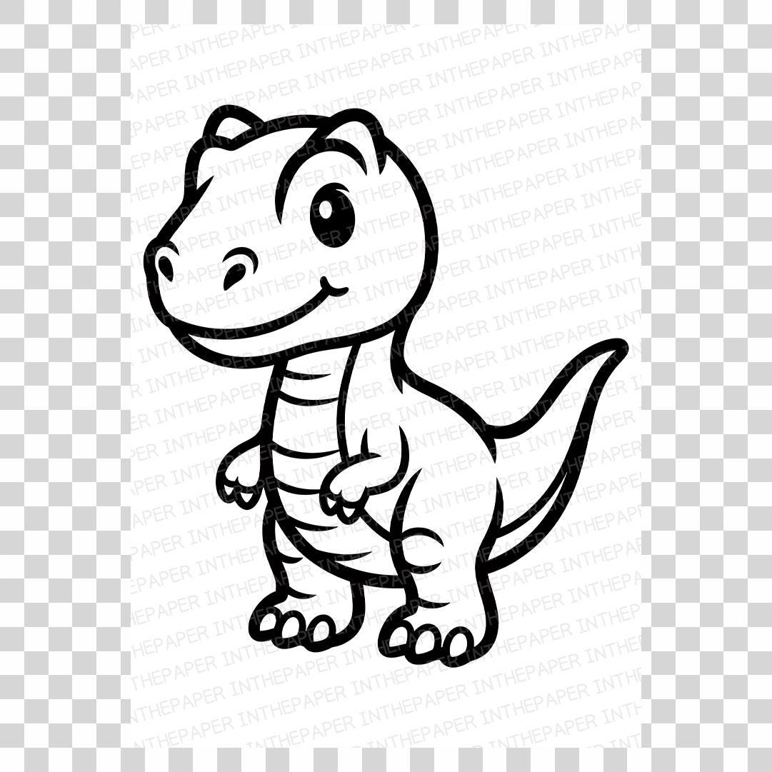 Cute Dinosaur Coloring Pages | Kids Cartoon Line Art Prehistoric Animal ...
