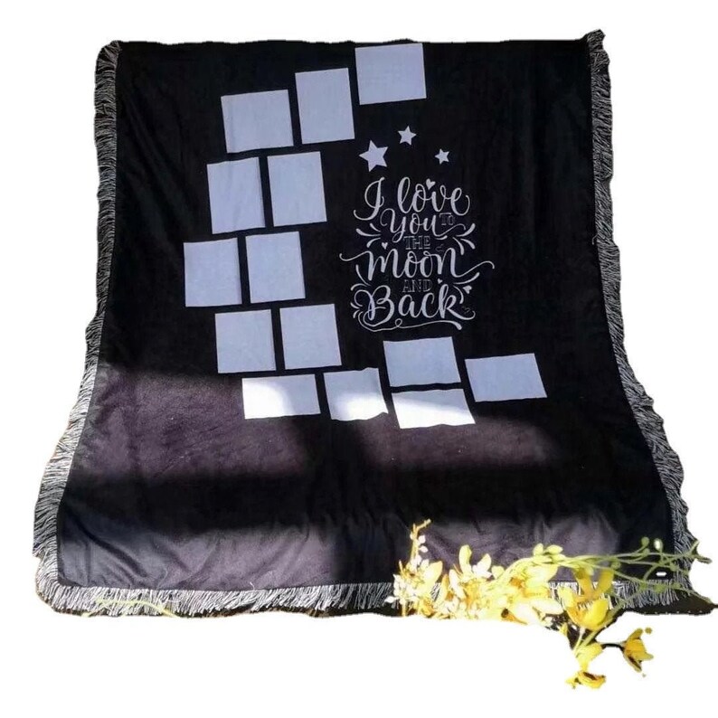 Sublimation panel blanket love you to the moon and back Etsy