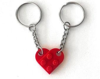 LEGO Light Bluish Grey Love Heart Keychain Keyring Present Birthday Gift NEW