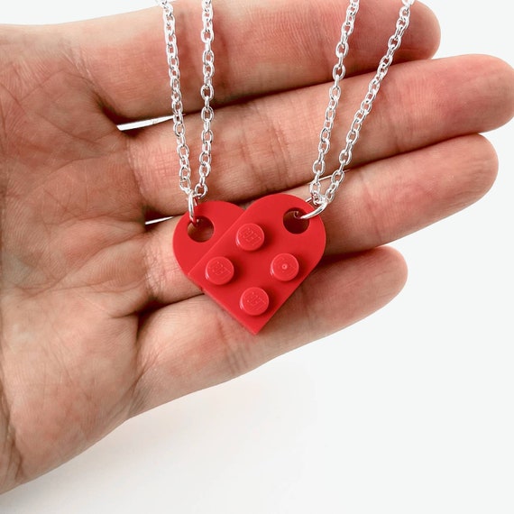 Heart Necklace Set Made With Authentic LEGO® Bricks Matching