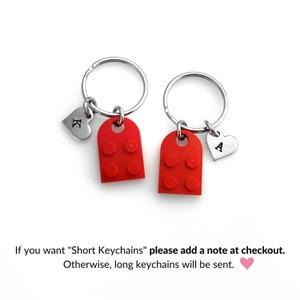 Heart Keychain Set Made with Authentic LEGO® Bricks, INITIALS Matching keychains, Couples Gift Best Friends Very High Quality & DURABLE image 9