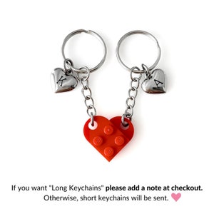 Heart Keychain Set Made with Authentic LEGO® Bricks, INITIALS Matching keychains, Couples Gift Best Friends Very High Quality & DURABLE image 8