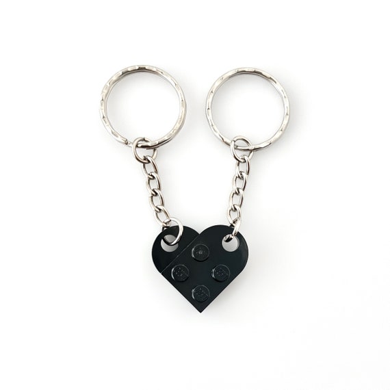 Heart Key Chain Kit White with Gold Key Chain (2 Hearts)