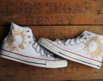 Custom painted mandala Converse shoes