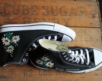 Custom painted flower Converse shoes