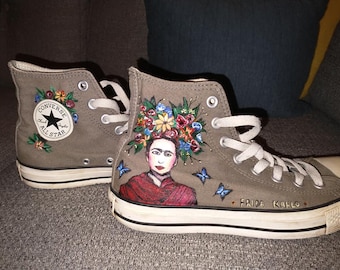Custom painted Frida Kahlo shoes