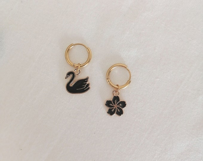 Swan earrings