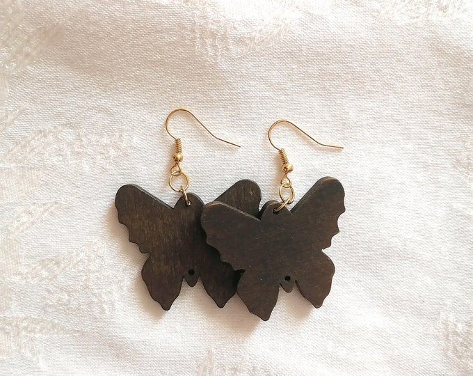 Butterfly wooden earrings