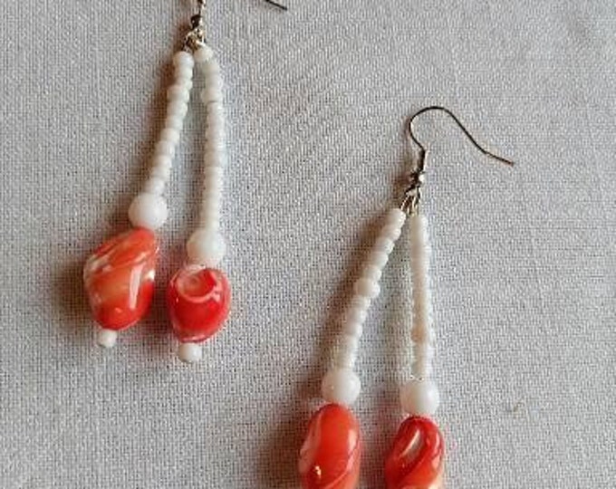 Summer coral earrings