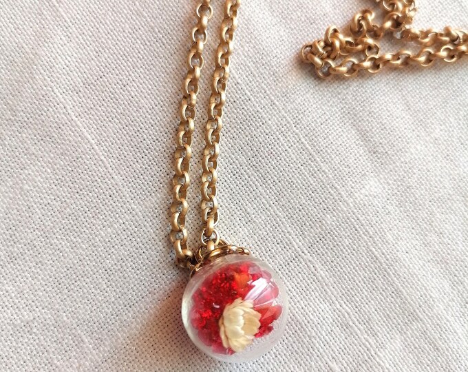 Flower Wish ball necklace