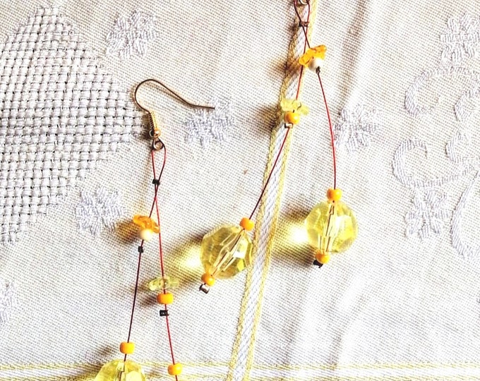 Long flower earrings