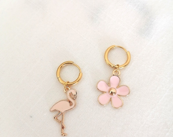 Flamingo earrings