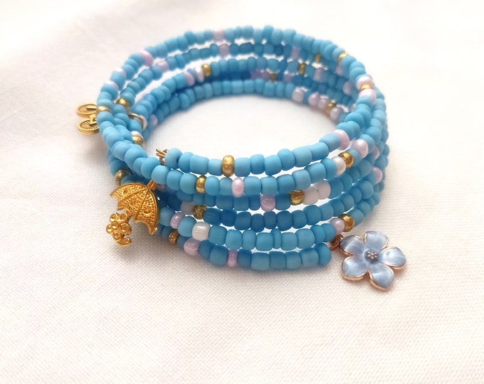 Multistrand blue bracelet