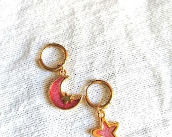 Moon & star earrings