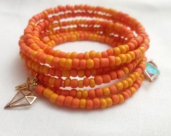 Multistrand orange bracelet
