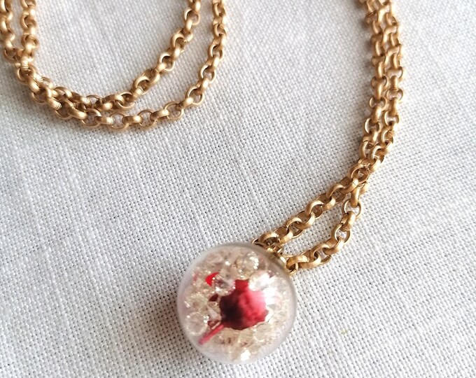 Flower Wish ball necklace