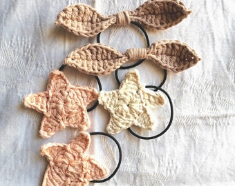 Star and bows hair ties /set of 5