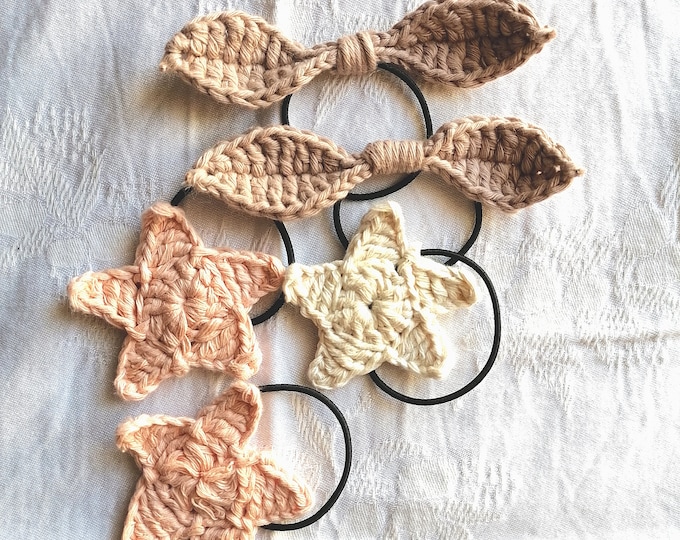 Star and bows hair ties /set of 5