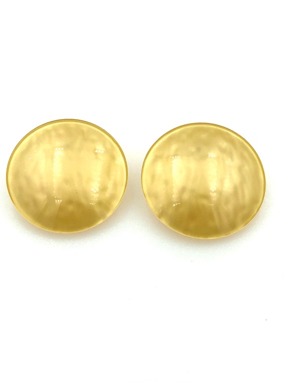 Superb 1970s Guilloche Style Lucite Golden Yellow… - image 1