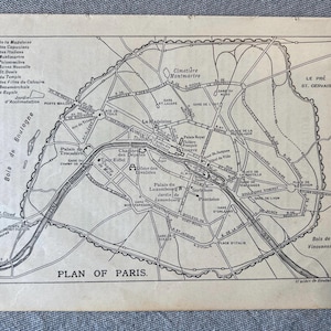 Pages de livre Ma première visite à Paris/Pages de livre français antiques/Pages de livre des années 1900/Éphémérides vintage français/Journaux indésirables/Plan de Paris/