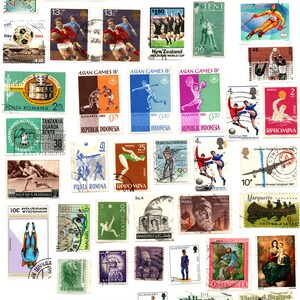 Vintage Postal Stamp Collection Digital Scanned Ephemera Junk Journal Fussy Cut Collage Printable Images image 9