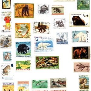 Vintage Postal Stamp Collection Digital Scanned Ephemera Junk Journal Fussy Cut Collage Printable Images image 6