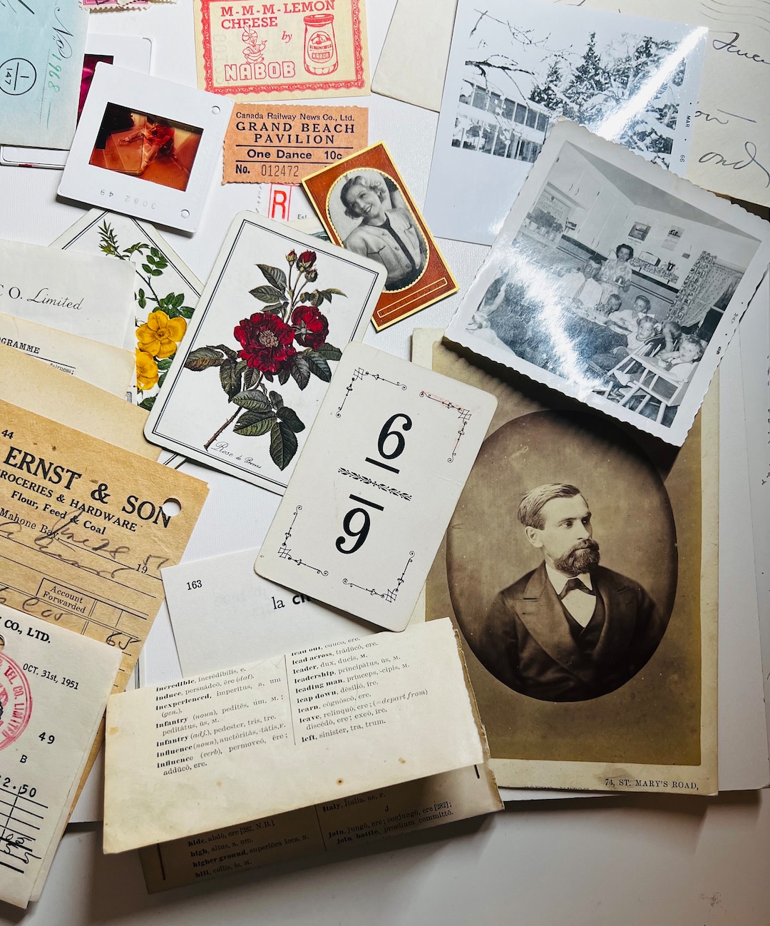 Vintage Ephemera Pack / Junk Journal Starter Pack / Ledger Paper ...