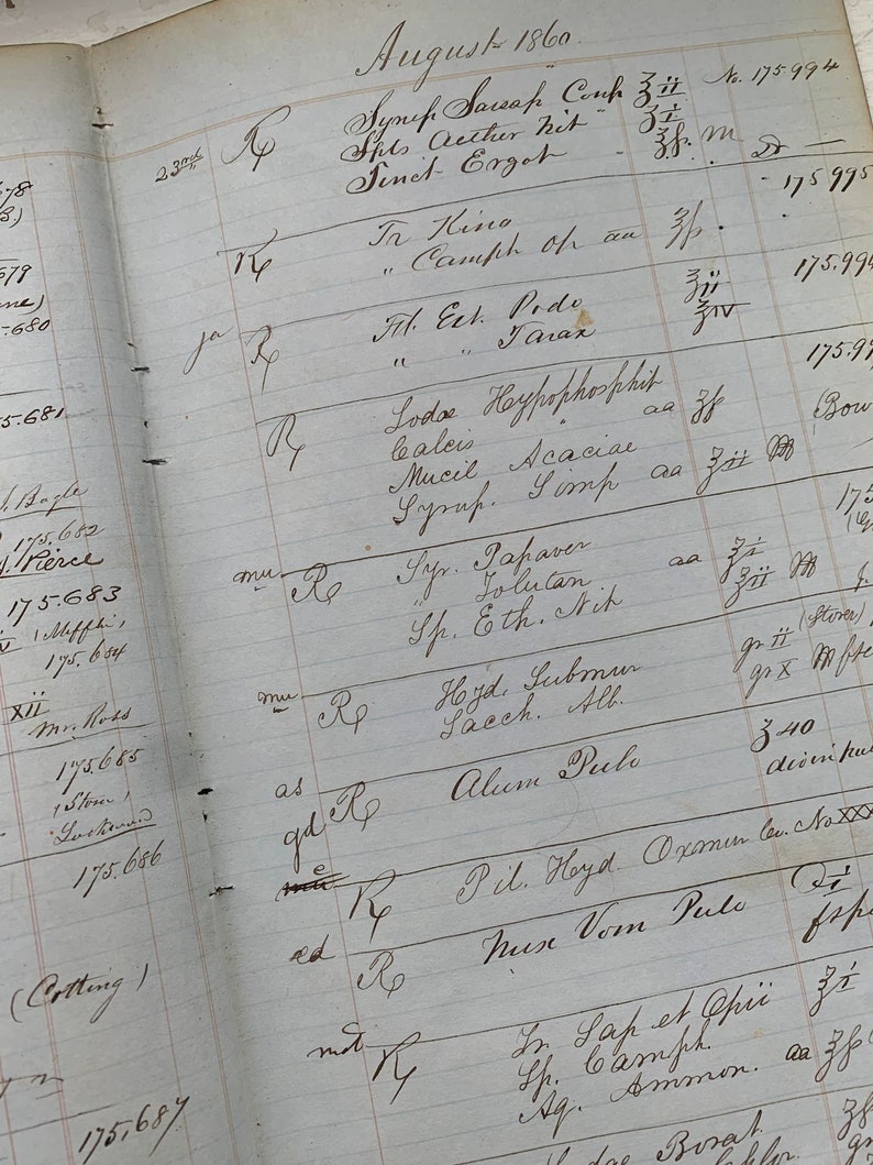 1800's Vintage Ledger Paper Handwritten Ledger Pages Etsy