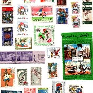 Vintage Postal Stamp Collection Digital Scanned Ephemera Junk Journal Fussy Cut Collage Printable Images image 8