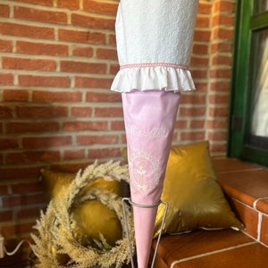 Schultüte für kleine Ballerinas in 85cm Größe- ohne Papprohling-rosa/weiss mit Lochmuster