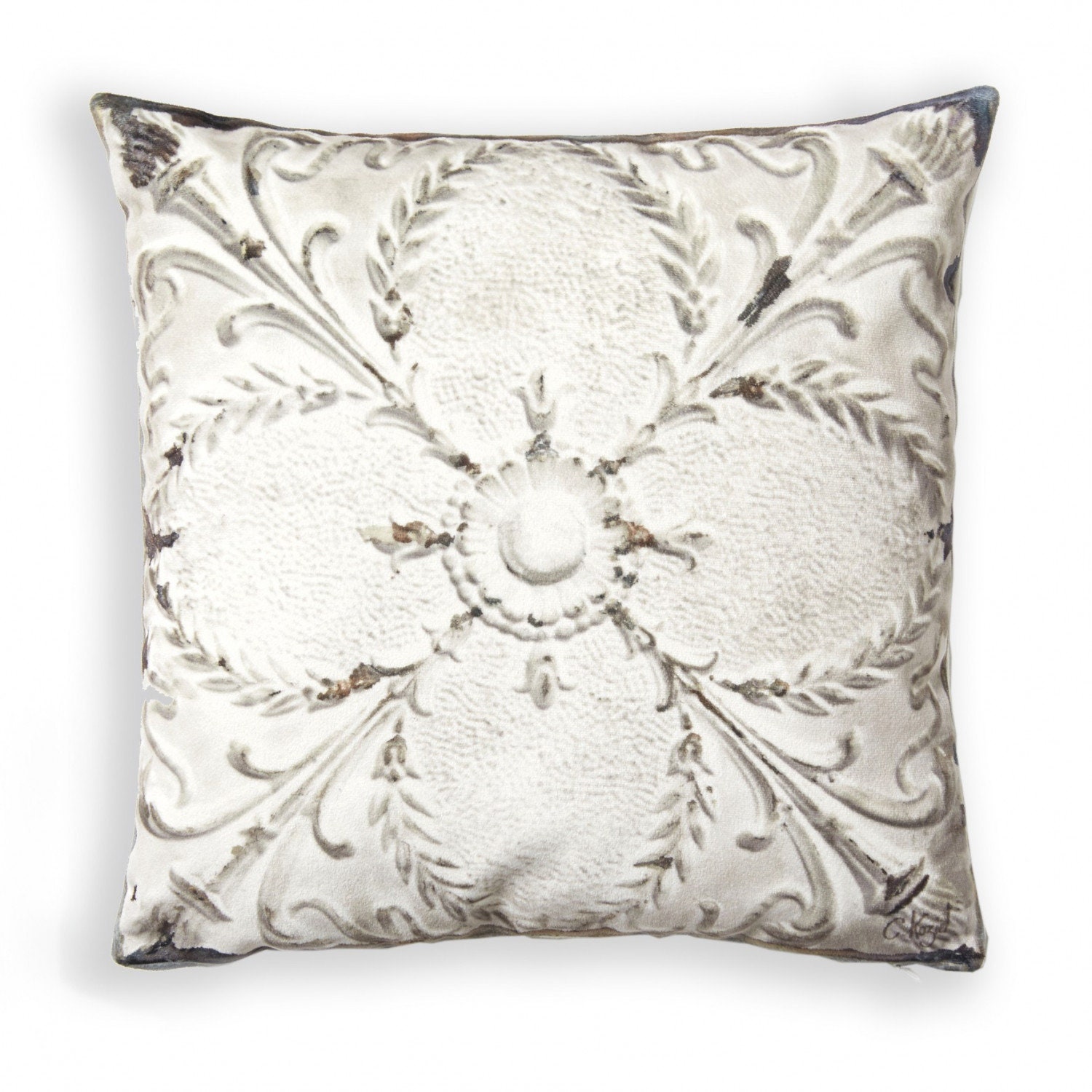 Coussin Plaque Victorienne Peinte | 010P