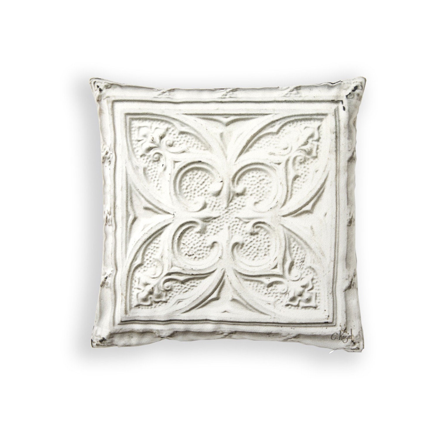 Coussin Plaque Victorienne Peinte | 013P