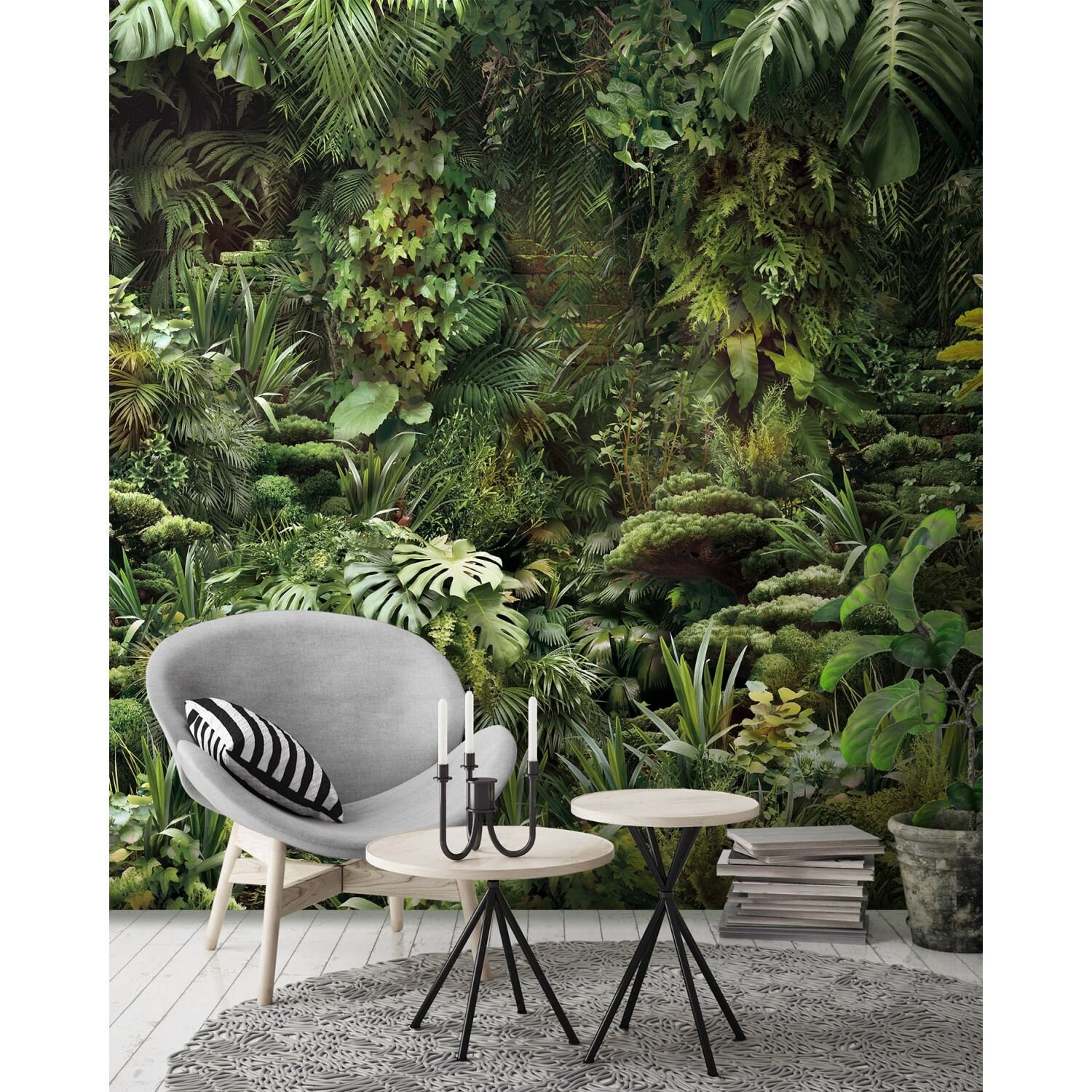 Papier Peint Panoramique Jungle Urbaine Au Crépuscule 3 Lés