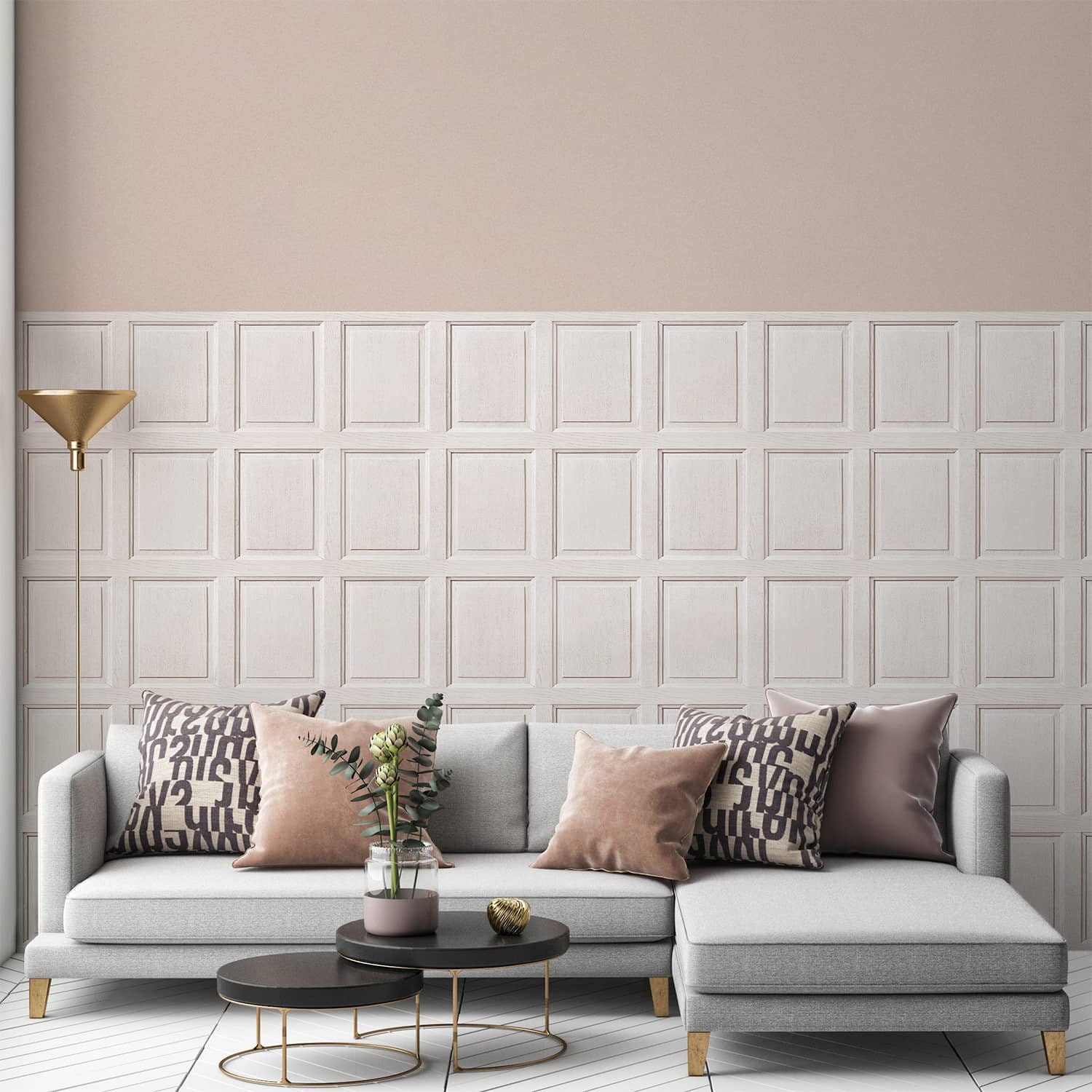 Papier Peint Boiserie Anglaise Blanc